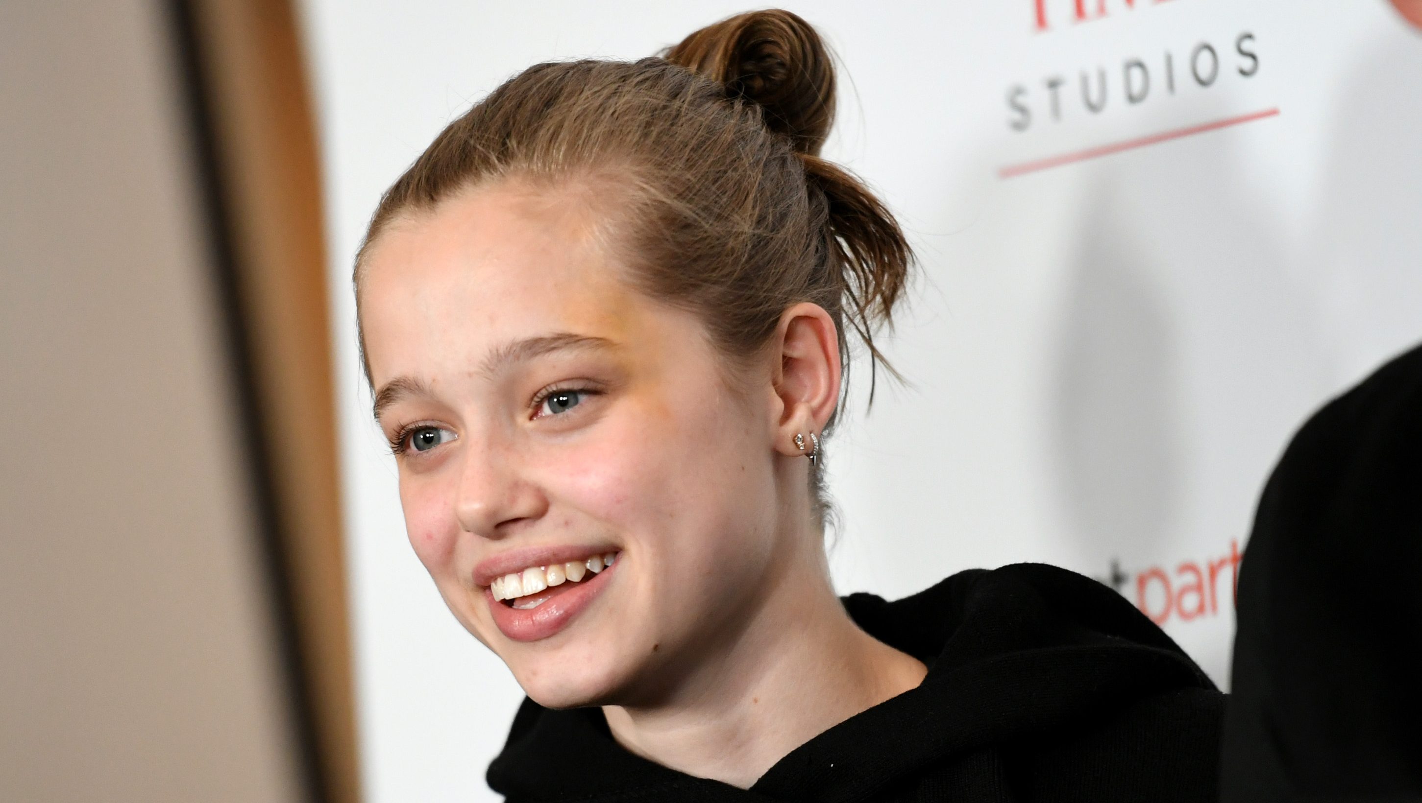 LOS ANGELES, CALIFORNIA - NOVEMBER 18: Shiloh Jolie-Pitt attends the Los Angeles premiere of MSNBC Films' "Paper &  Glue: A JR Project" at Museum Of Tolerance on November 18, 2021 in Los Angeles, California. (Photo by JC Olivera/Getty Images)