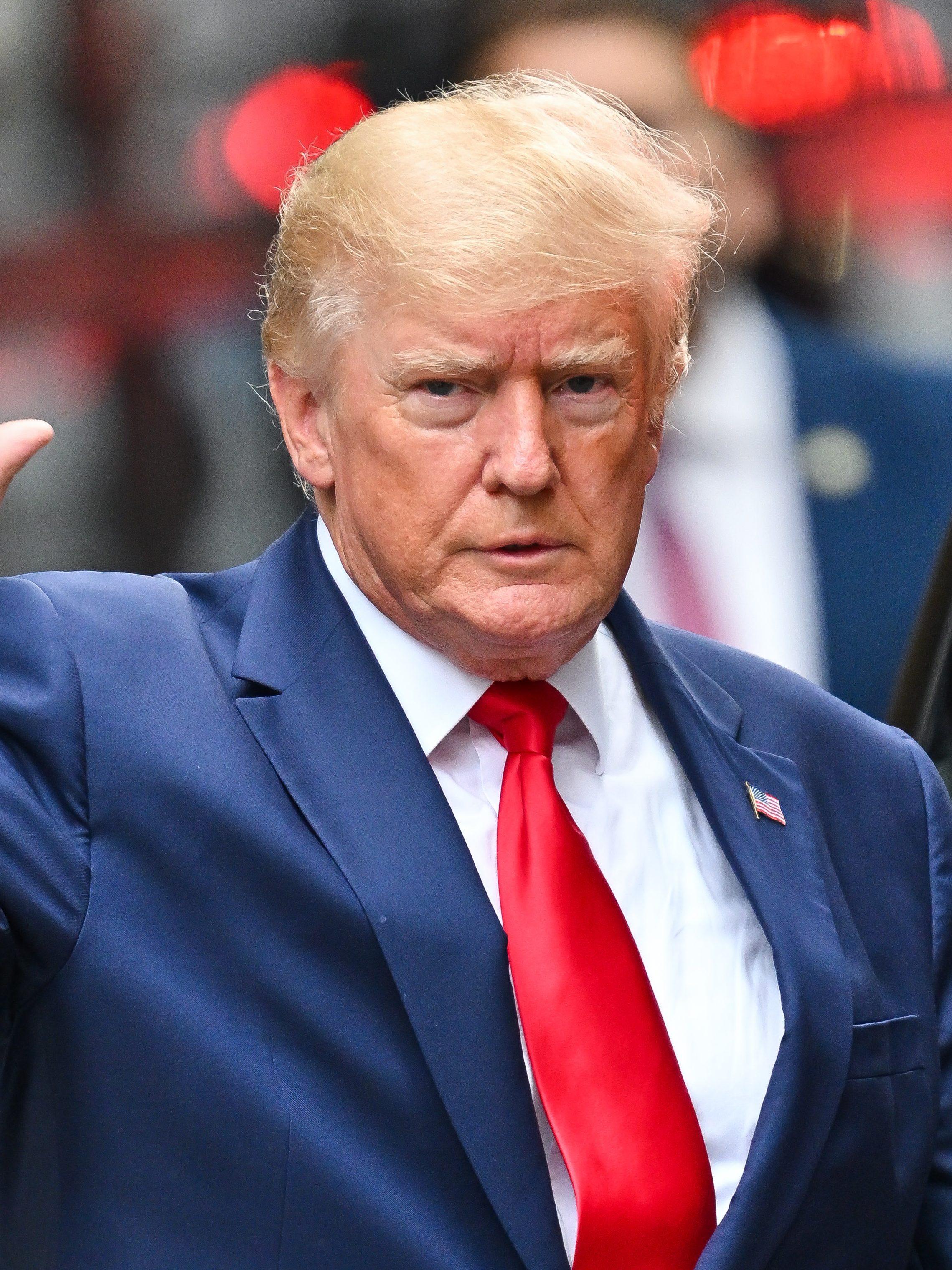 Former U.S. President Donald Trump leaves Trump Tower to meet with New York Attorney General Letitia James for a civil investigation on August 10, 2022 in New York City. (Photo by James Devaney/GC Images)