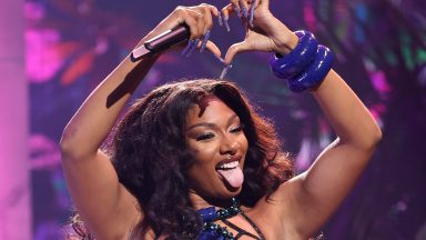 NEWARK, NEW JERSEY - SEPTEMBER 12: Megan Thee Stallion performs onstage during the 2023 MTV Video Music Awards at Prudential Center on September 12, 2023 in Newark, New Jersey. (Photo by Mike Coppola/Getty Images for MTV)