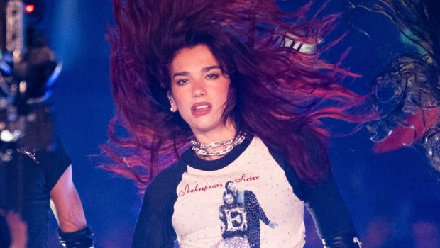 Dua Lipa performs as she headlines the Pyramid stage during day three of Glastonbury Festival 2024 at Worthy Farm, Pilton on June 28, 2024 in Glastonbury, England. Founded by Michael Eavis in 1970, Glastonbury Festival features around 3,000 performances across over 80 stages. Renowned for its vibrant atmosphere and iconic Pyramid Stage, the festival offers a diverse lineup of music and arts, embodying a spirit of community, creativity, and environmental consciousness. (Photo by Samir Hussein/WireImage)