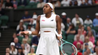 Coco Gauff playing against Emma Navarro in The Championships Wimbledon 2024