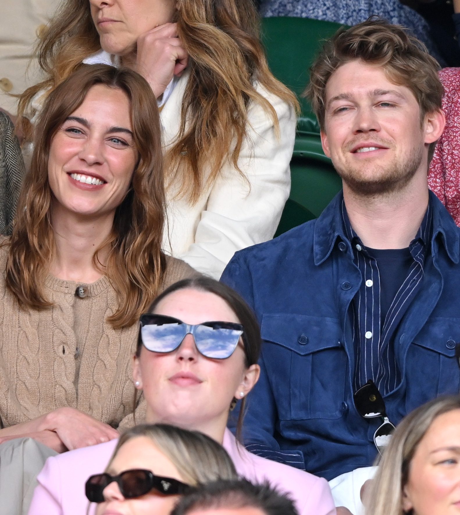Alexa Chung and Joe Alwyn attend day ten of the Wimbledon Tennis Championships