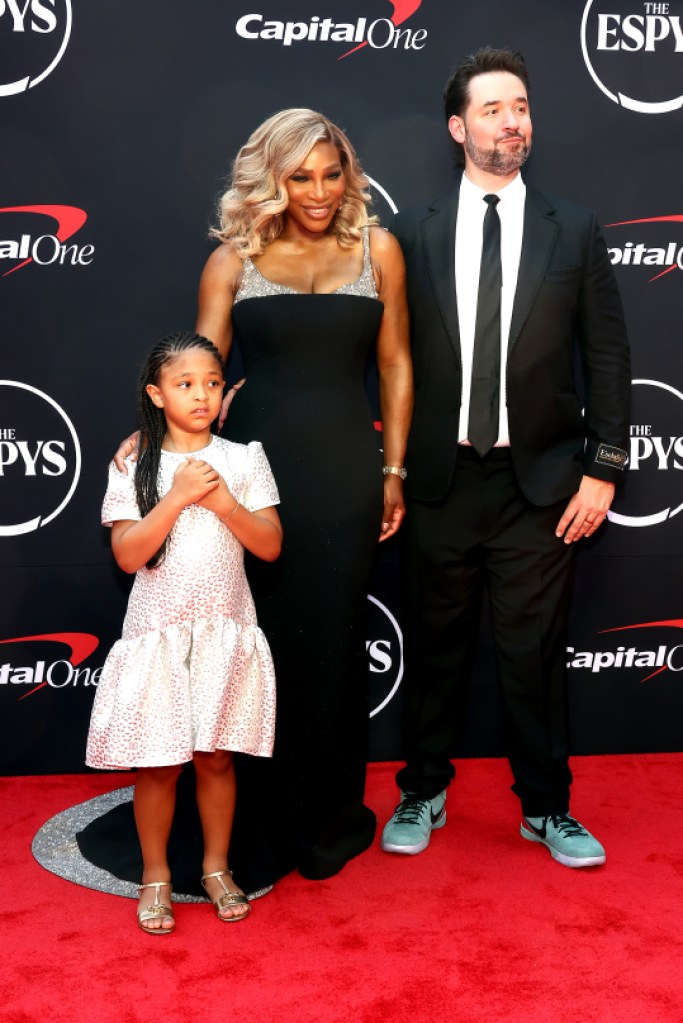 HOLLYWOOD, CALIFORNIA - JULY 11: Alexis Olympia Ohanian Jr., Serena Williams and Alexis Ohanian attend the 2024 ESPY Awards at Dolby Theatre on July 11, 2024 in Hollywood, California. (Photo by Tommaso Boddi/FilmMagic)