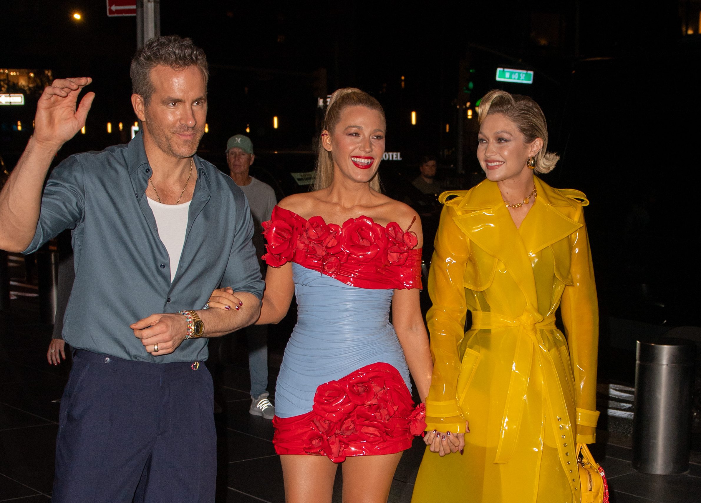 Ryan Reynolds, Blake Lively and Gigi Hadid attend the afterparty for "Deadpool & Wolverine" on July 22, 2024 in New York City. (Photo by DAMEBK/Bauer-Griffin/GC Images)