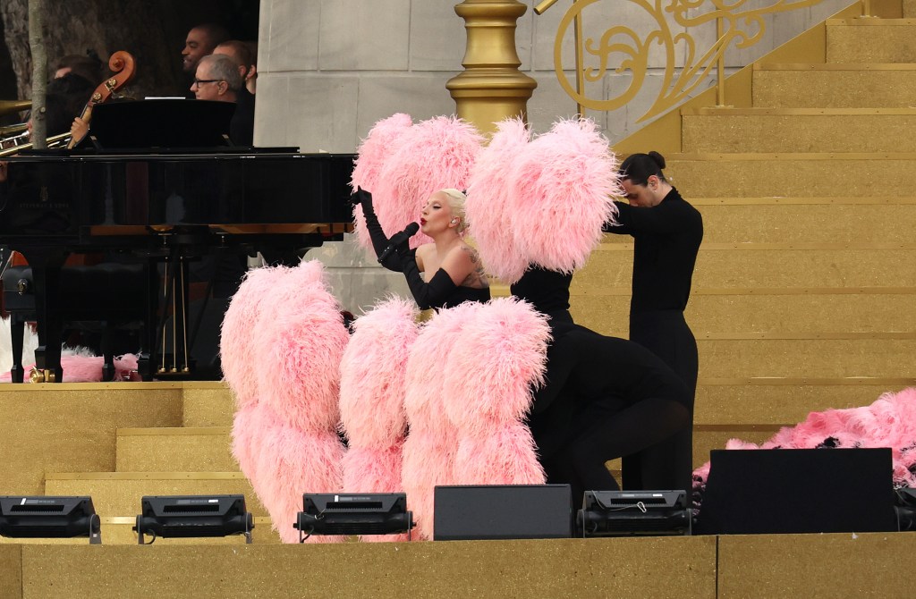 Lady Gaga rehearsing for the Paris Olympics