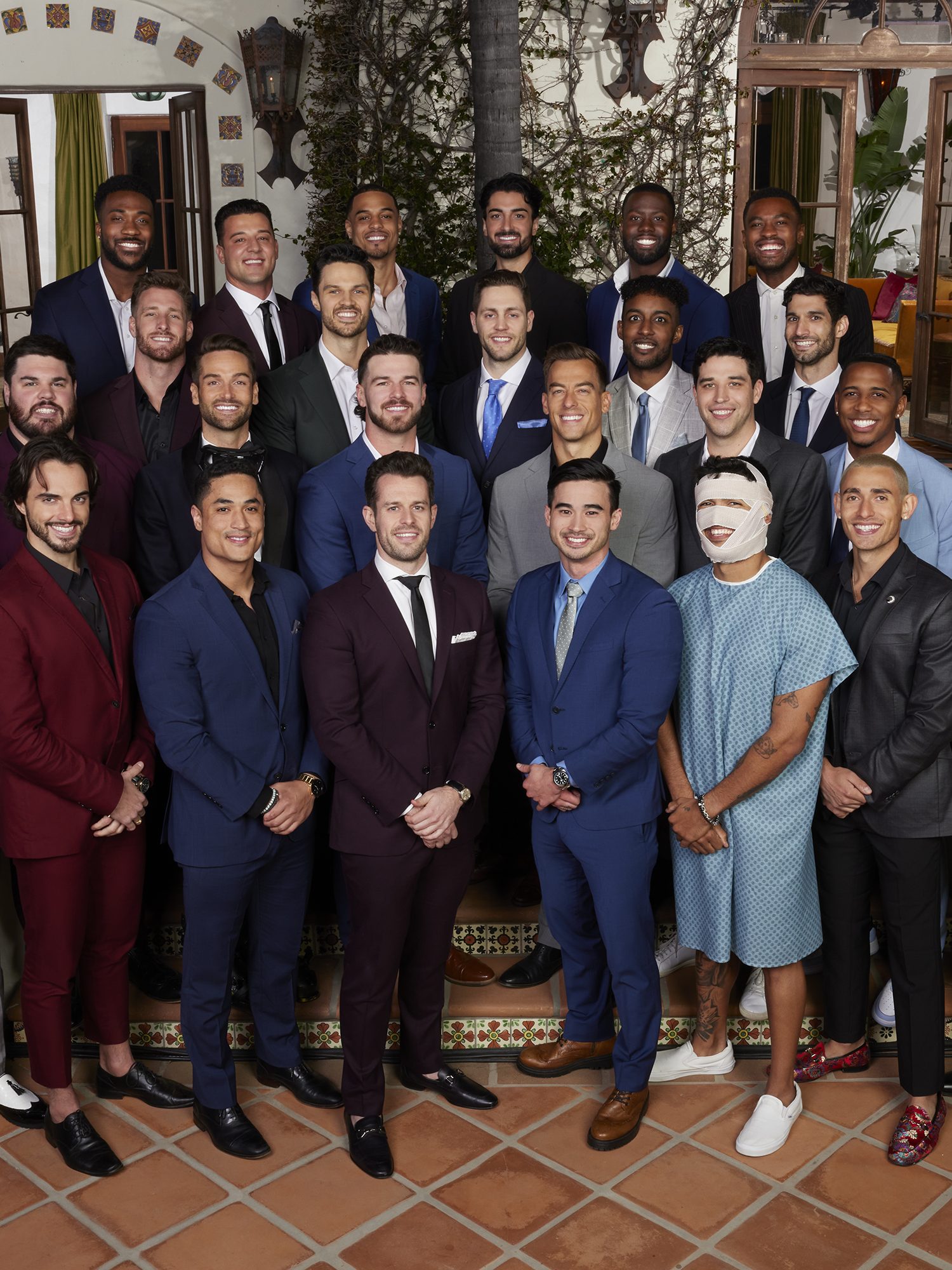 THE BACHELORETTE - ABCÕs ÒThe BachelorÓ stars Back row: Dylan, Brian, Grant, Sam N., John M., Marvin Row 3: Sam M., Spencer, Brendan, Hakeem, Jahaan Row 2: Brett, Kevin, Austin, Aaron, Devin, Ricky Front row: Moze, Tomas A., Marcus, Jeremy, Thomas, Jonathon J., Dakota, Matt. (Disney/Michael Kirchoff)