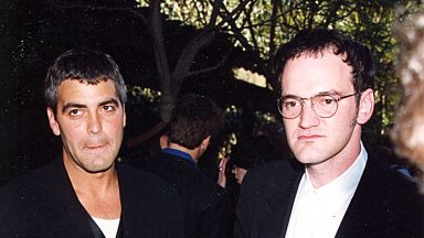 George Clooney and Quentin Tarantino attending the 1995 MTV Movie Awards