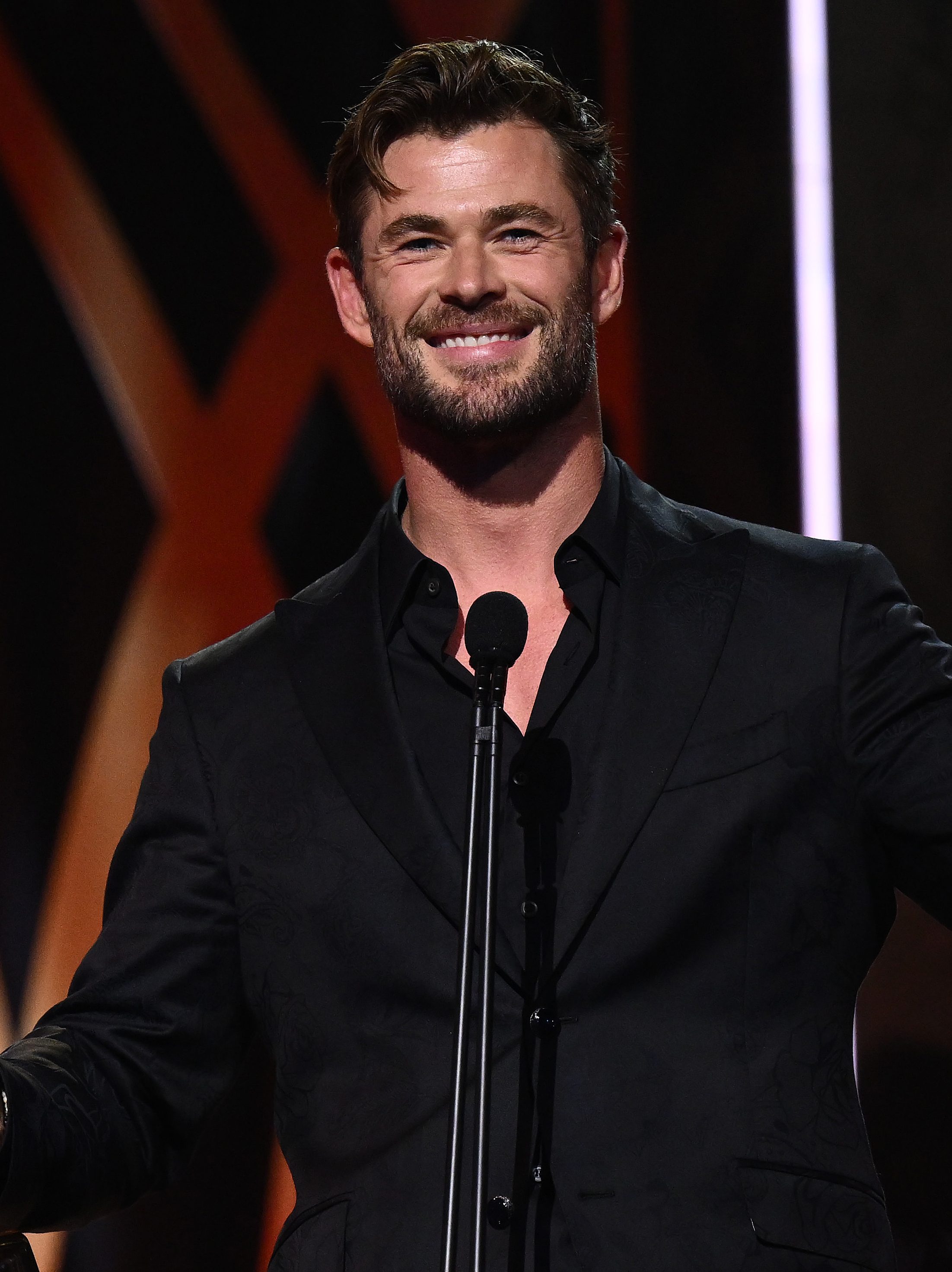 Chris Hemsworth speaks as he accepts the AACTA Trailblazer Award