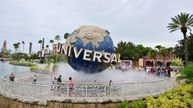 ORLANDO, FLORIDA - JULY 24: A general view of the Universal Studios Globe during the Premier League Summer Series Legends 5v5 at Universal Studios on July 24, 2023 in Orlando, Florida. (Photo by Julio Aguilar/Getty Images for Premier League)