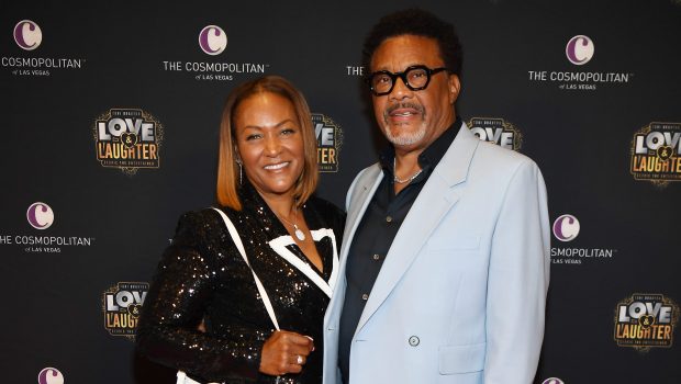 LAS VEGAS, NEVADA - APRIL 27: Linda Reese and Judge Greg Mathis arrive at the opening of Love & Laughter at The Cosmopolitan of Las Vegas on April 27, 2024 in Las Vegas, Nevada. (Photo by Denise Truscello/Getty Images for The Chelsea at The Cosmopolitan of Las Vegas)