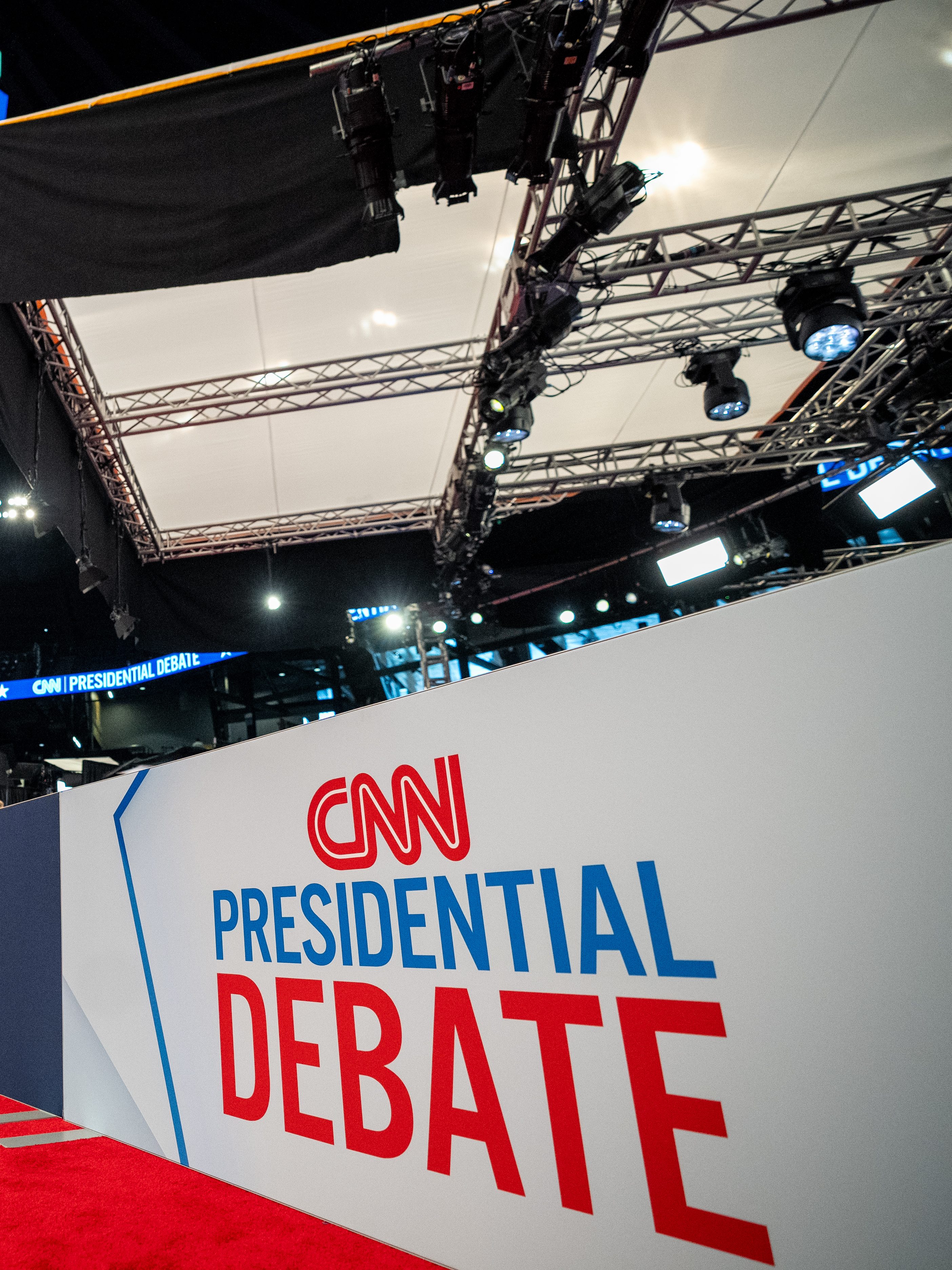 ATLANTA, GEORGIA - JUNE 27: People mingle in the CNN Spin Room ahead of a CNN Presidential Debate on June 27, 2024 in Atlanta, Georgia. President Joe Biden and Republican presidential candidate, former U.S. President Donald Trump will face off in the first presidential debate of the 2024 presidential cycle this evening. (Photo by Andrew Harnik/Getty Images)