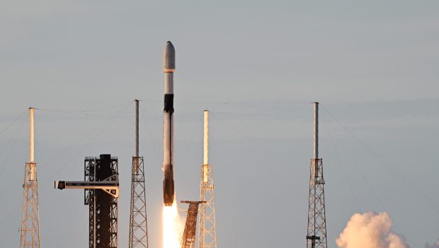 FLORIDA, USA - JULY 08: Turkiye's first made communications satellite, Turksat 6A, is launched from the US state of Florida by SpaceX's Falcon 9 rocket at Cape Canaveral Space Force Station on July 08, 2024. The project for Turkiye's first made communications satellite Turksat 6A has been some 10 years in the making. The Turksat 6A project was officially launched on Dec. 15, 2014, beginning with the opening of the Space Systems Assembly Integration and Test Center established at Turkish Aerospace Industries facilities, in cooperation with Turksat and Turkiye's Defense Industries Agency. (Photo by Tayfun Coskun/Anadolu via Getty Images)