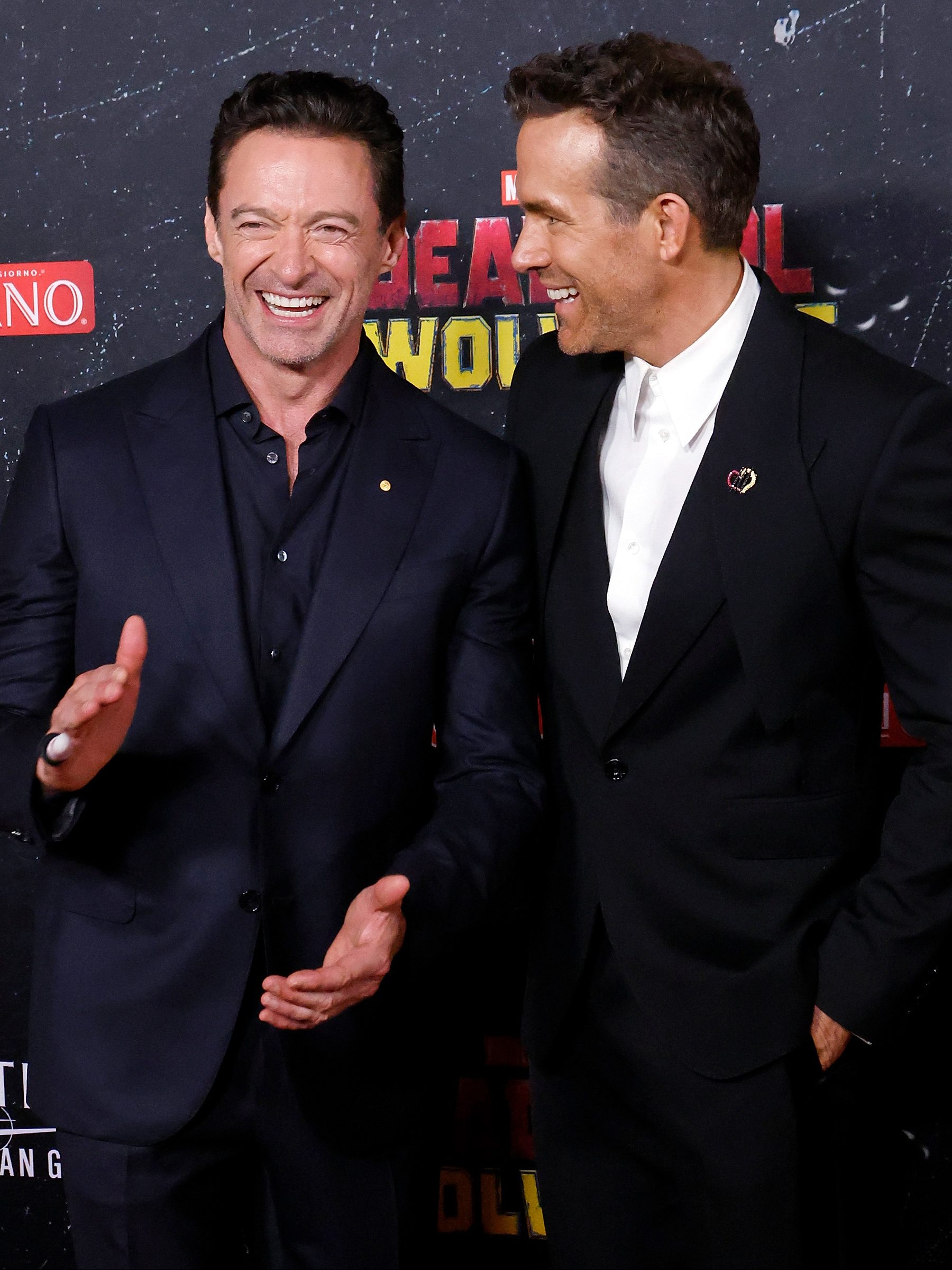 NEW YORK, NEW YORK - JULY 22: Hugh Jackman and Ryan Reynolds attend the world premiere of "Deadpool & Wolverine" at Lincoln Center on July 22, 2024 in New York City. (Photo by Taylor Hill/WireImage)