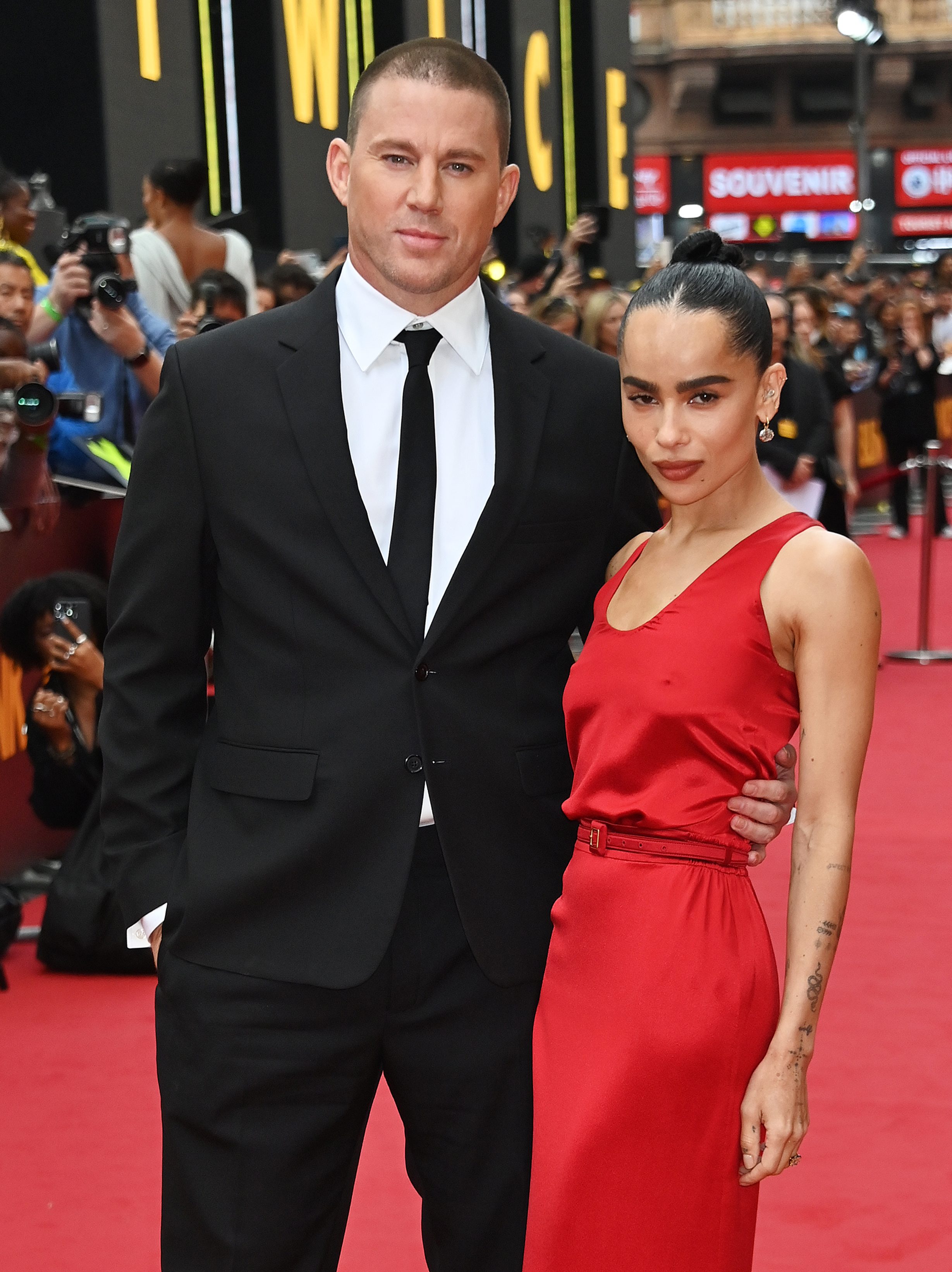 Channing Tatum and Zoe Kravitz attend the European Premiere of "Blink Twice"
