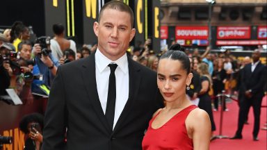 LONDON, ENGLAND - AUGUST 19: Channing Tatum and Zoe Kravitz attend the European Premiere of "Blink Twice" at Odeon Luxe Leicester Square on August 19, 2024 in London, England. (Photo by Dave Benett/WireImage)