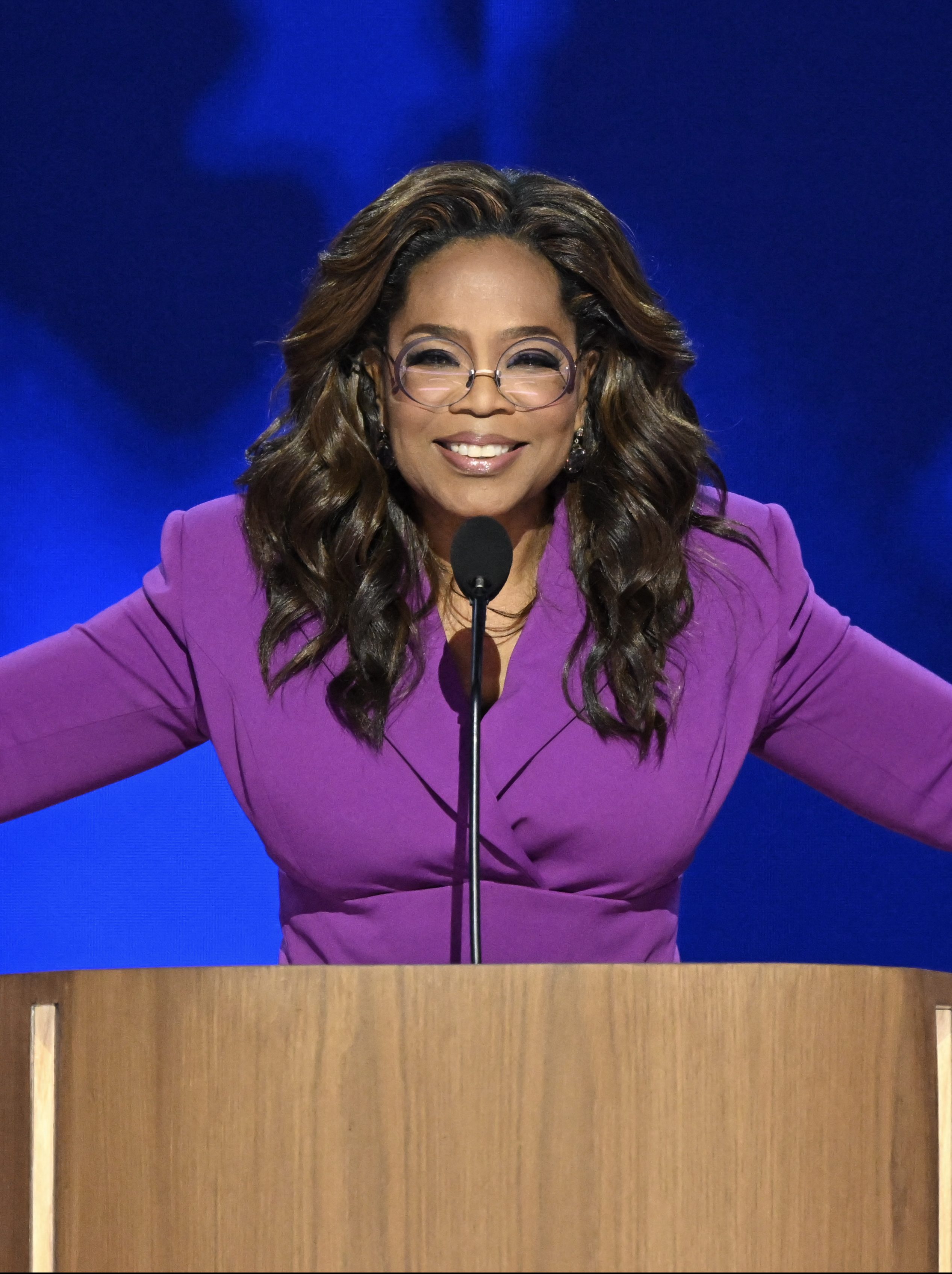 Oprah Winfrey speaks on the third day of the Democratic National Convention