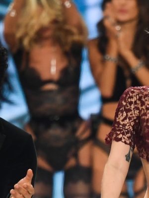Bruno Mars and Lady Gaga walk the runway