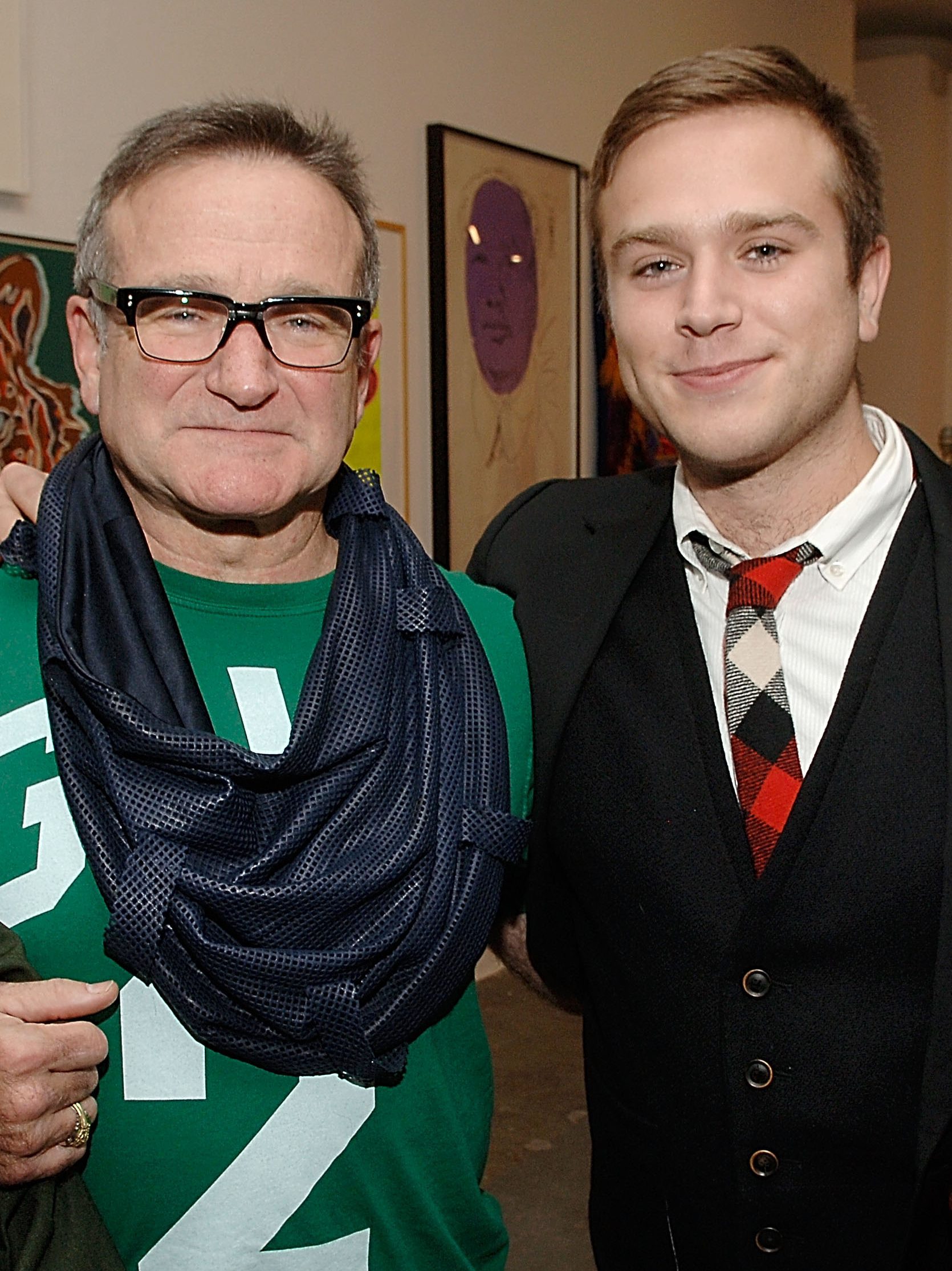 NEW YORK - NOVEMBER 18:  Robin Williams and Zak Williams attend the Timo Pre Fall 2009 Launch with Interview Magazine at Phillips De Pury on November 18, 2008 in New York City.  (Photo by Jamie McCarthy/WireImage for Timo Wallets LLC)