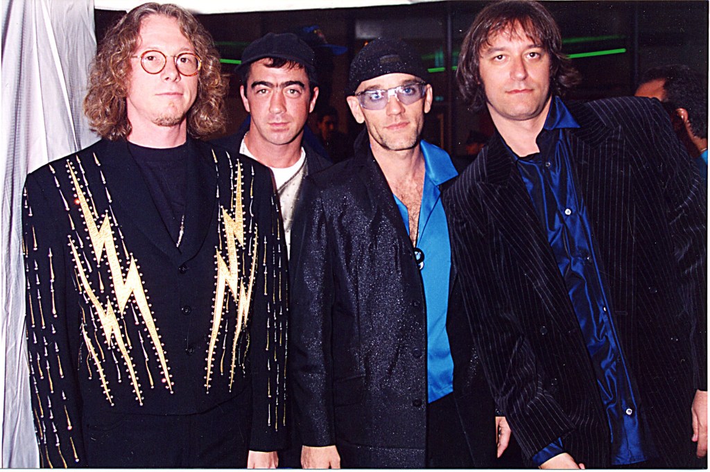 R.E.M. at the MTV Video Music Awards '95 In New York. (Photo by Jeff Kravitz/FilmMagic, Inc)