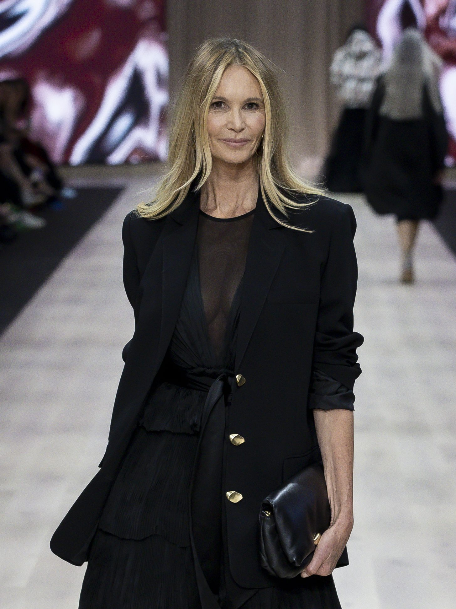 MELBOURNE, AUSTRALIA - MARCH 04: Elle Macpherson showcases designs during the Triumphant x PayPal Runway at Melbourne Fashion Festival 2024 on March 04, 2024 in Melbourne, Australia. (Photo by Sam Tabone/WireImage)