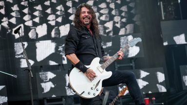 LONDON, ENGLAND - JUNE 20: Dave Grohl of The Foo Fighters performs on stage at London Stadium on June 20, 2024 in London, England. (Photo by Kevin Mazur/Getty Images for Foo Fighters)