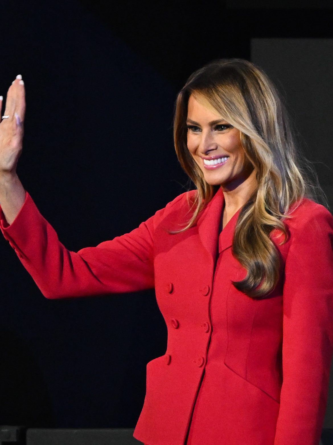 MILWAUKEE, WISCONSIN - JULY 18: Former first lady Melania Trump arrives on the fourth day of the Republican National Convention at the Fiserv Forum on July 18, 2024 in Milwaukee, Wisconsin. Delegates, politicians, and the Republican faithful are in Milwaukee for the annual convention, concluding with former President Donald Trump accepting his party's presidential nomination. The RNC takes place from July 15-18. (Photo by Leon Neal/Getty Images)