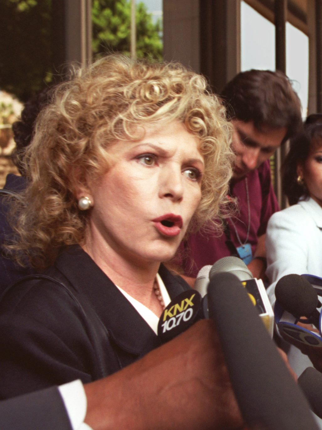 Leslie Abramson talks with the media after a hearing concerning the request of Lyle Menendez to be married. Abramson blamed the media for most of what has happened to the Menendez brothers.Mandatory Credit: Carolyn Cole/The LA Times