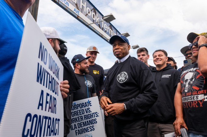 New York City Mayor Eric Adams Accompanied Protestors