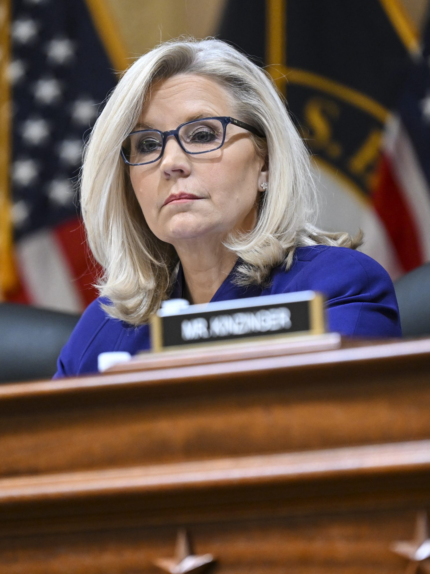 WASHINGTON, DC - December 19: Rep. Liz Cheney (R-Wyo.) as the January 6th Committee meets for its final session at the Cannon House Office Building on Monday afternoon on Capitol Hill in Washington, D.C. on December 19, 2022. The Jan. 6 committee conducted a business meeting and was expected to vote on referring criminal charges against former president Trump to the Justice Department for the first time in American history and releasing part of a report revealing 18 months of investigative work.

(Photo by Matt McClain for The Washington Post via Getty Images)