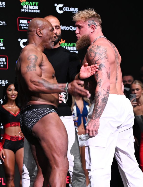 Mike Tyson Slaps Jake Paul at Weigh-in Before Fight: Video