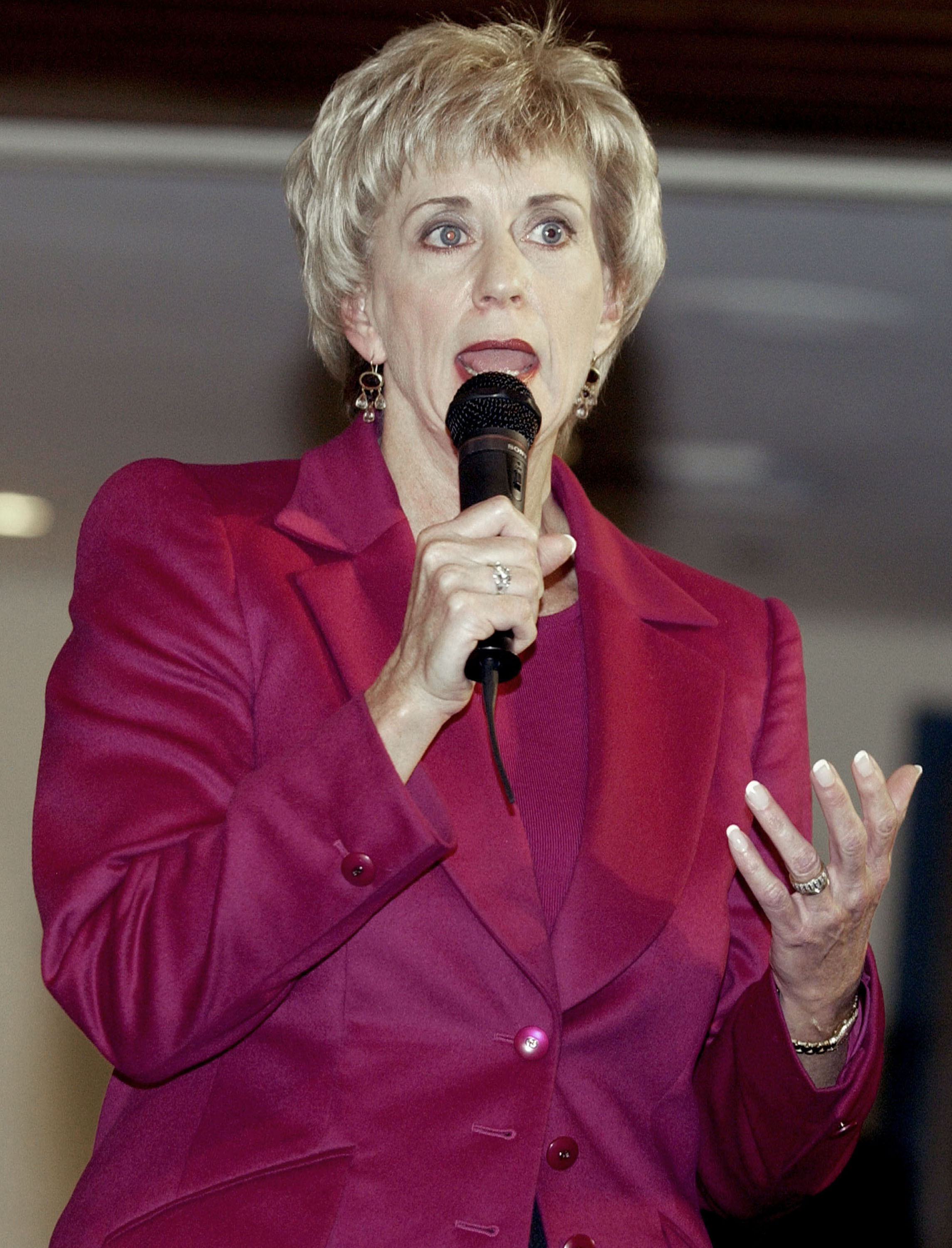 Linda McMahon & Vince McMahon Then & Now: Photos Linda McMahon speaks at a Smack Down your vote! news conference February 2, 2003