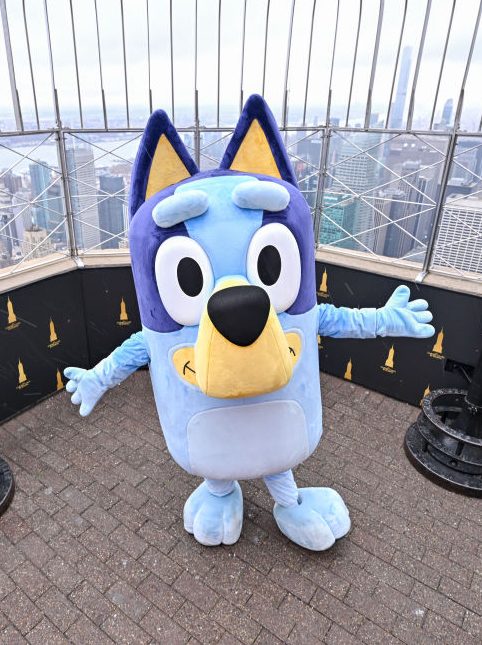 NEW YORK, NEW YORK - NOVEMBER 22: Bluey visits the Empire State Building on November 22, 2024 in New York City. (Photo by Roy Rochlin/Getty Images for Empire State Realty Trust)