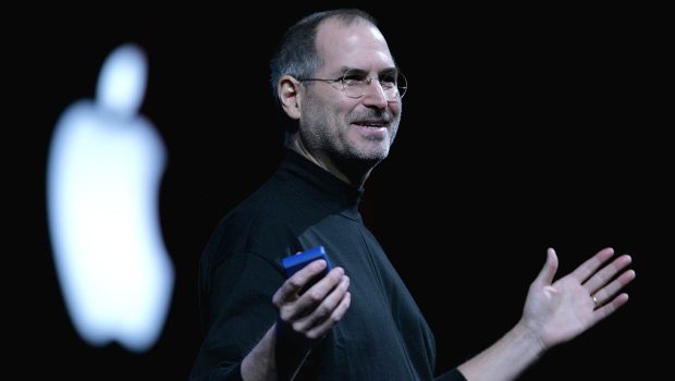 SAN FRANCISCO - JANUARY 11: Apple CEO Steve Jobs delivers a keynote address at the 2005 Macworld Expo January 11, 2005 in San Francisco, California. (Photo by Justin Sullivan/Getty Images)