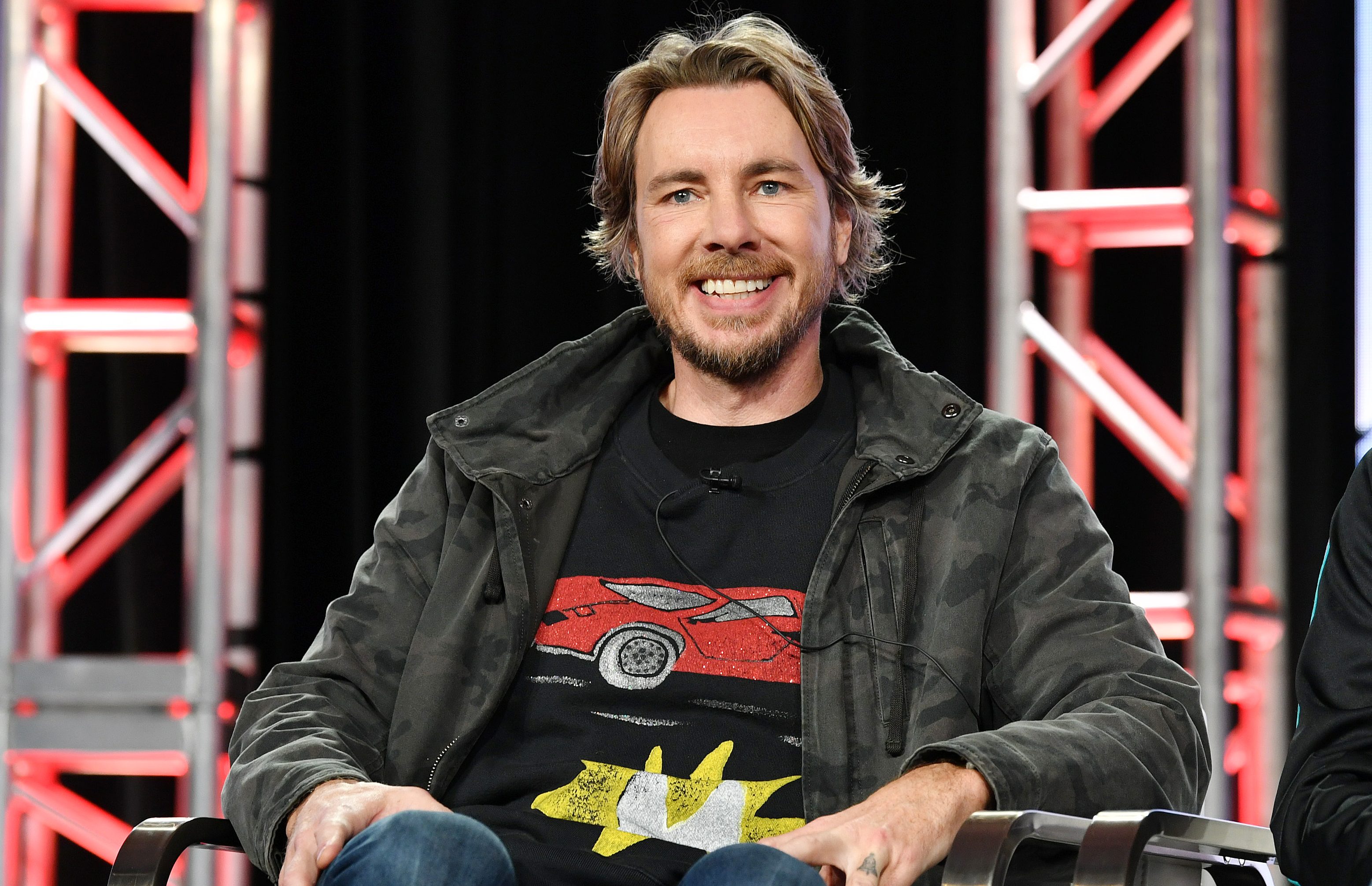 PASADENA, CALIFORNIA - JANUARY 16: Dax Shepard of "Top Gear America" speaks during the Discovery MotorTrend segment of the 2020 Winter TCA Press Tour at The Langham Huntington, Pasadena on January 16, 2020 in Pasadena, California. (Photo by Amy Sussman/Getty Images)