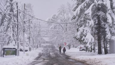 PENNSYLVANIA, UNITED STATES - NOVEMBER 22: First snowstorm of the season reaches in Moscow, Pennsylvania, United States on November 22, 2024. (Photo by Lokman Vural Elibol/Anadolu via Getty Images)