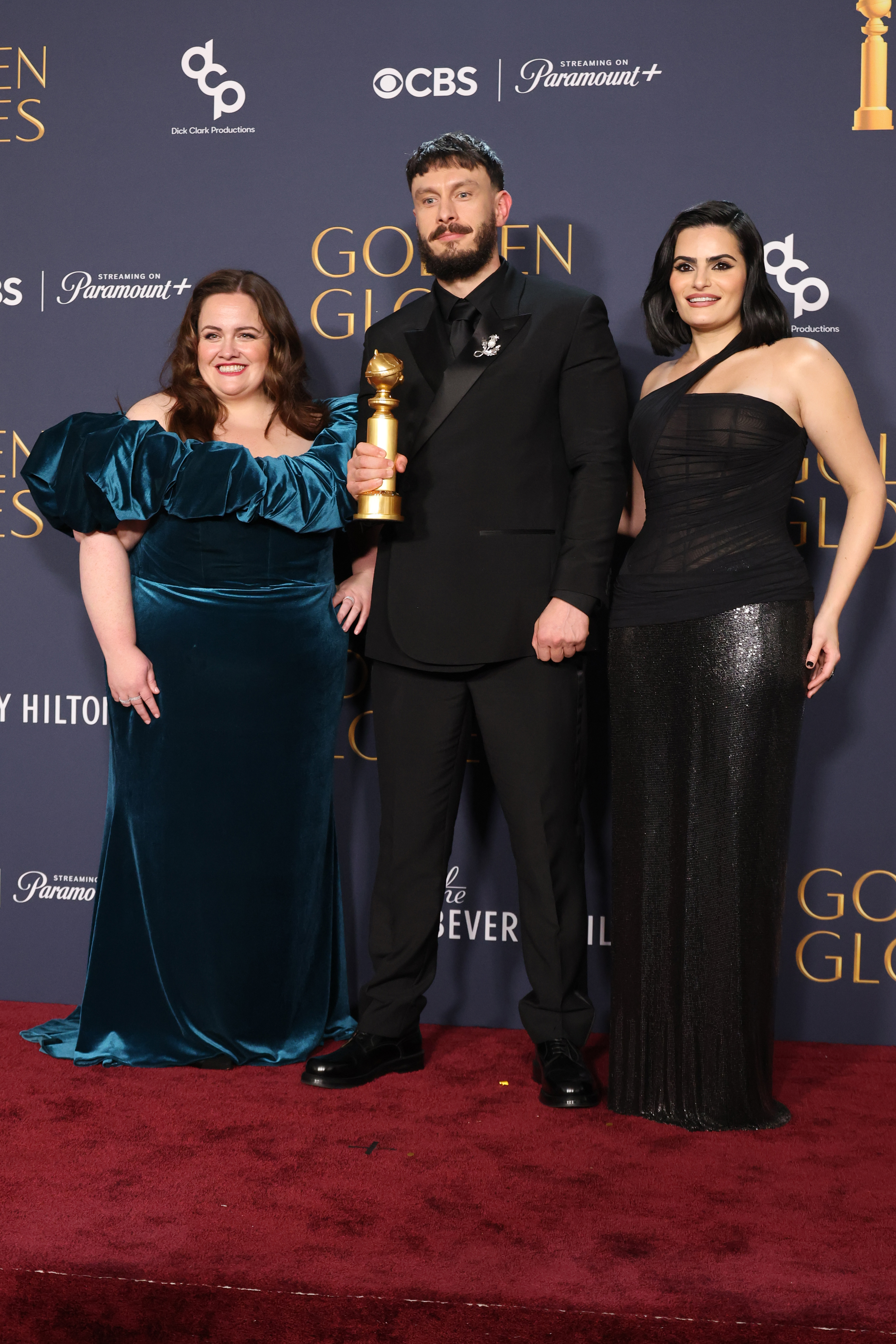 Golden Globes Winners 2025: Pics of the Winners Jessica Gunning, Richard Gadd, and Nava Mau, winners of the Best Television Limited Series, Anthology Series